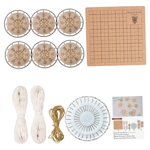 Baoblaze DIY Bastelset Holzscheiben mit Seilholzstücken für Weihnachten Dekor Ornamente Hochzeitsdekorationen Boho Decor Coasters Home Decor, Set B von Baoblaze