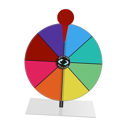 Baoblaze Drehes Rad rotierendes Spiel Spielzeug tragbares Zubehör lustige leichte 8 Slots Tabletop Roulette Rotation für Partyzubehör, Weiße Basis von Baoblaze
