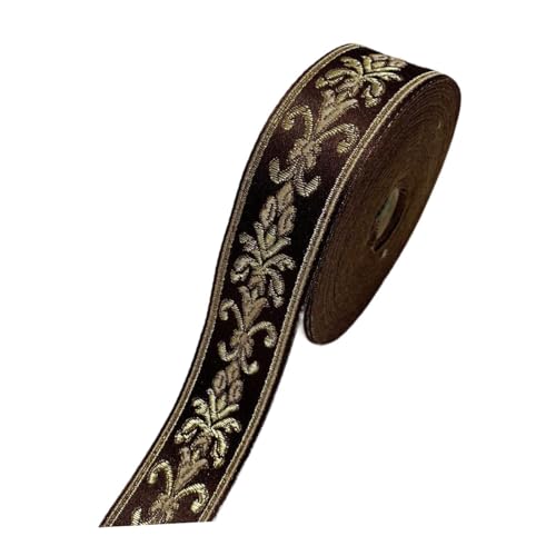Baoblaze Ethnische Jacquard Ribbon Verzierung 16,4 ft Vorhangdekoration gestickt, Braun von Baoblaze