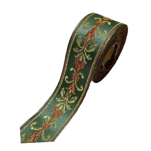 Baoblaze Ethnische Jacquard Ribbon Verzierung 16,4 ft Vorhangdekoration gestickt, GrÜn von Baoblaze