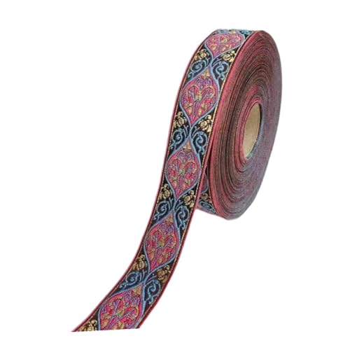 Baoblaze Ethnische Jacquard Ribbon Verzierung 16,4 ft Vorhangdekoration gestickt, Rosa von Baoblaze