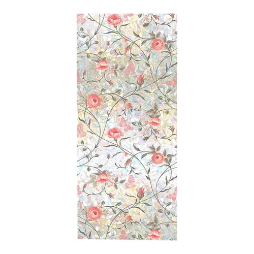 Baoblaze Glasaufkleber Aufkleber -Aufkleber Blumenfenster Klammer Film Autofenster Deckel Dekor statisch für Cafe Home Dekoration Büro Schlafzimmer, Style B von Baoblaze