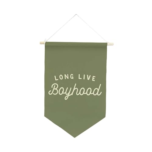 Baoblaze Long Live Boyhood Banner, Wanddekoration, einzigartiges Hängeornament, Display, Wimpelbanner, Wandbehang, Flagge für Schlafzimmer, Kinderzimmer, GrÜn von Baoblaze