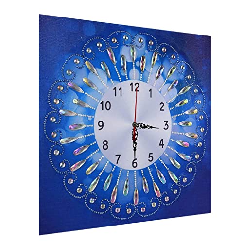 Baoblaze Malerei 5d Diamond of Painting, Handgemachtes Uhr Klebebild e Stickerei Malerei, Blau von Baoblaze