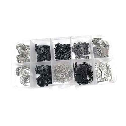 Baoblaze Nähhaken und Augen Set Ersatz Rostrofes DIY -Näh -Snaps Kit für BH Reparaturkleid Kleid machen Kleidung, 200 Stück von Baoblaze