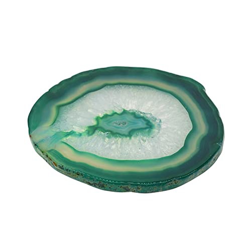 Baoblaze Natürliche Achatscheiben Achat Scheiben Mineralien Achate für Schmuckherstellung, Grün, 80-100mm von Baoblaze