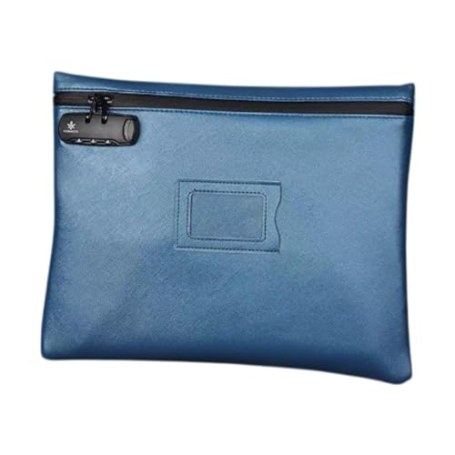 Baoblaze Passwort Lock Dokumenttasche Office Datei Organizer Tasche PU Dokumenttasche für alle Zeitschriften Telefonpass, Blau von Baoblaze