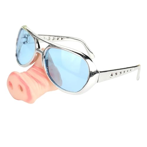Baoblaze Schweinchen Große Nase Brille Dekobrille Verkleidungsbrille für Maskerade Karneval, Blau von Baoblaze