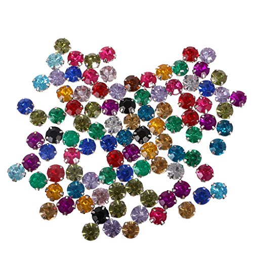 Baoblaze Strass Glitzersteine Strasssteine Steine zum Aufnähen und Kleben, Aufnähsteine Acryl Strass Steine mit Einfassung, Auswahl, Farbe 5, 10mm 100pcs Baoblaze Strass Glitzersteine Strasssteine Steine zum Aufnähen und Kleben, Aufnähsteine Acryl Strass Steine mit Einfassung, Auswahl, Farbe 5, 10mm 100pcs von Baoblaze