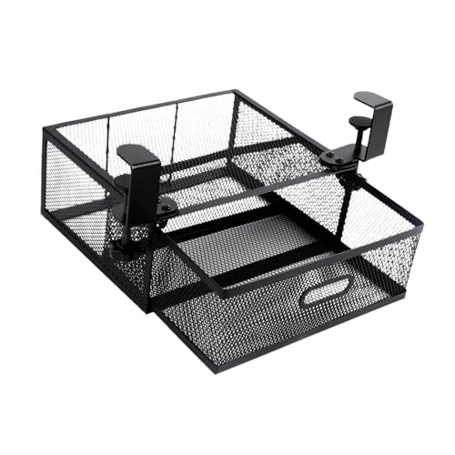 Baoblaze aus Netzstoff zum Aufhängen unter dem Schreibtisch, Regal, Aktenhalter, große Kapazität, für Ordnung, unsichtbar, einfache, Schwarz von Baoblaze