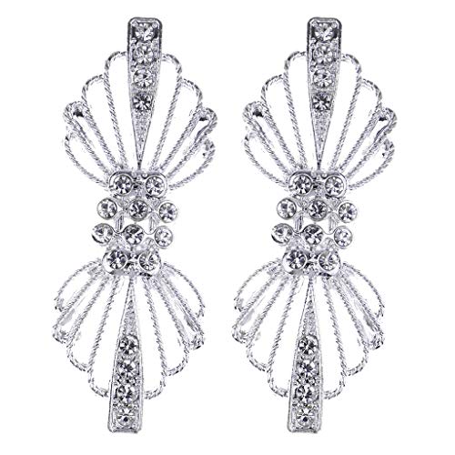 non-brand 2 Paar Strass Haken Verschluss Kleidung Knöpfe zum schneidern für Frauen Abendkleid, Silber non-brand 2 Paar Strass Haken Verschluss Kleidung Knöpfe zum schneidern für Frauen Abendkleid, Silber von Baoblaze