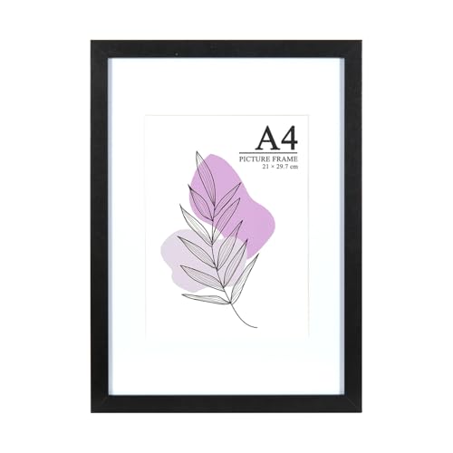 Baoee Bilderrahmen A4, Schwarz, stabiles MDF-Holz Rahmen,bruchsicheres Acrylglas,zum Aufhängen,für Fotos, Bilder & Poster Baoee Bilderrahmen A4, Schwarz, stabiles MDF-Holz Rahmen,bruchsicheres Acrylglas,zum Aufhängen,für Fotos, Bilder & Poster von Baoee