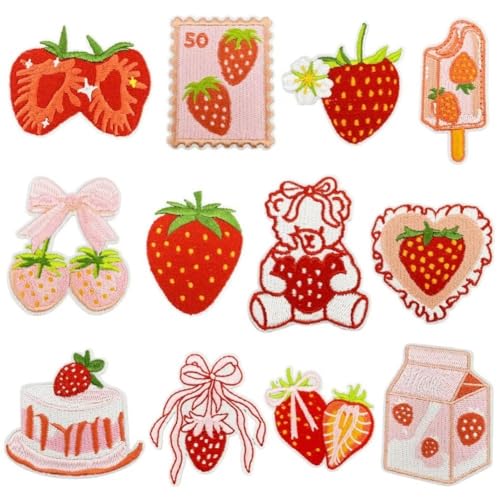 12 Stück Erdbeer-aufnäher Zum Aufbügeln, Bestickte Obst-aufnäher, Rosa Aufnäher Zum Aufbügeln, Erdbeer-aufnäher, Zum Aufnähen, Reparatur Von Gestickten Applikationen, Reparaturflicken Für Rucksäcke, 12 Stück Erdbeer-aufnäher Zum Aufbügeln, Bestickte Obst-aufnäher, Rosa Aufnäher Zum Aufbügeln, Erdbeer-aufnäher, Zum Aufnähen, Reparatur Von Gestickten Applikationen, Reparaturflicken Für Rucksäcke, von Baokuan