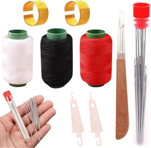 Nähwerkzeug-Set, 37-teilig, Nadeln mit großem Öhr für Handnähen, mit Fadenspulen, Nadeln, Einfädler, Nahttrenner und Aufbewahrungsrohr, Quilting-Nadel (1 Set) von Baopinlady