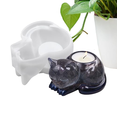 Baoqifong Katzenförmige Silikon Kerzenformen - Silikon Gießformen Für Epoxidharz,Flexible Katzenform Für Bastelkerzen Herstellung Home Deko Feiertagsdekoration von Baoqifong