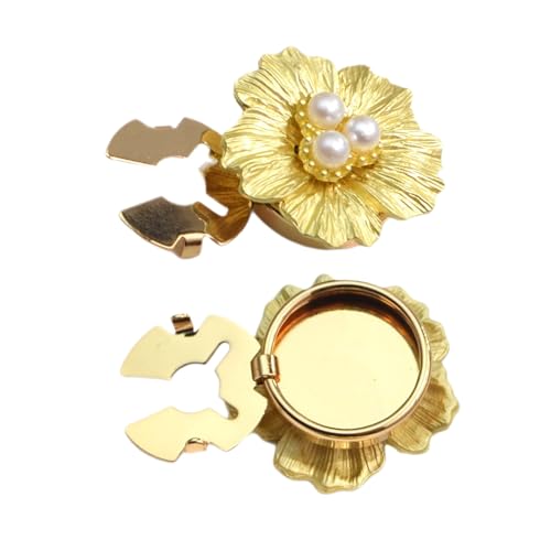 Baoqifong Knopfverschlüsse - 2 Stück Knopfabdeckungen Für Kleidung - Blütenförmige Perlen Manschettenknöpfe,Damen Herren Hemden Blusen Kleider Accessoires von Baoqifong