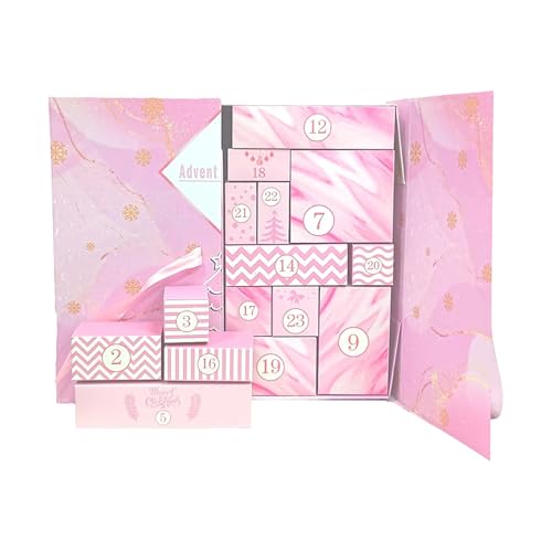 Baoqifong Weihnachts-Countdown-Box,Weihnachtsdekoration Fensterschmuck Mit Türchen Zum Befüllen | Festlicher Leerer Aufbewahrungsbehälter Für Kinderfeste Und Feiern Mädchen von Baoqifong