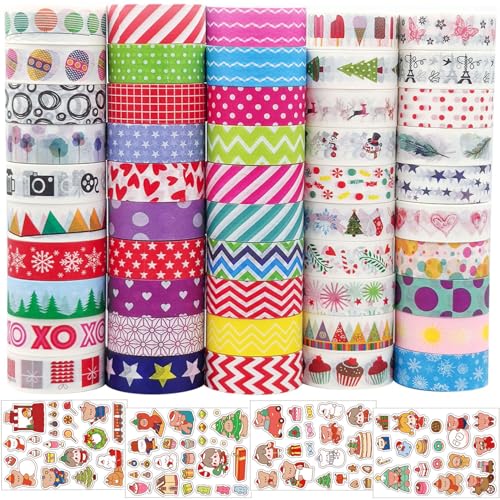 Baozun Washi Tape 50 Rolls Washi Klebeband Set Washi Masking Tape Dekorative Klebeband DIY Papier Tape von Baozun