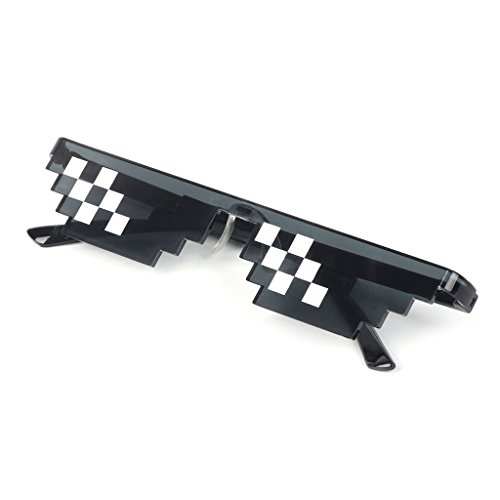 Premium-Qualität Thug Life Pixelated Sonnenbrille, Neuheit Unisex Mosaik Brille Party Deal mit ihm MLG Shades Toy 8-Bit von Bapao