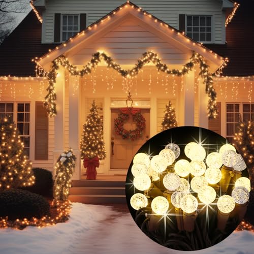 Baquler 6 m lange Weihnachts-Lichterkette, 60 LEDs, Glühwürmchen, blinkend, wasserdicht, warmweiß, braun, Drahtlicht für Weihnachtsbaum, Innen- und Außenbereich, Weihnachtsgirlande, Fensterdekoration Baquler 6 m lange Weihnachts-Lichterkette, 60 LEDs, Glühwürmchen, blinkend, wasserdicht, warmweiß, braun, Drahtlicht für Weihnachtsbaum, Innen- und Außenbereich, Weihnachtsgirlande, Fensterdekoration von Baquler