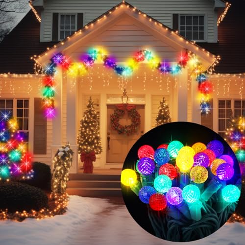 Baquler 6 m langsame funkelnde Weihnachts-Lichterkette, 60 LEDs, Glühwürmchen-Blinklichter, wasserdicht, buntes Licht für Weihnachtsbaum, Außen- und Innenbereich, Weihnachtsgirlande, Fensterdekoration Baquler 6 m langsame funkelnde Weihnachts-Lichterkette, 60 LEDs, Glühwürmchen-Blinklichter, wasserdicht, buntes Licht für Weihnachtsbaum, Außen- und Innenbereich, Weihnachtsgirlande, Fensterdekoration von Baquler