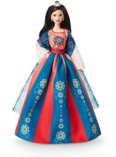 BARBIE Lunar New Year Puppe - Sammelfigur mit traditioneller Hanfu-Robe und chinesischen Drucken, inspiriert von Dunhuang-Höhlenmalereien, inklusive Puppenständer und Echtheitszertifikat, HJX35 BARBIE Lunar New Year Puppe - Sammelfigur mit traditioneller Hanfu-Robe und chinesischen Drucken, inspiriert von Dunhuang-Höhlenmalereien, inklusive Puppenständer und Echtheitszertifikat, HJX35 von Barbie