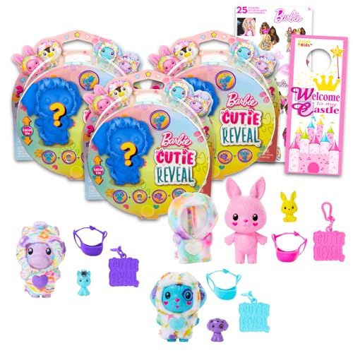 Barbie Cutie Reveal Pets 3er-Pack – Paket mit 3 blinden Taschen mit geheimnisvollen Haustieren und Zubehör sowie Aufklebern, mehr | Barbie Partygeschenke für Mädchen, Kinder von Barbie