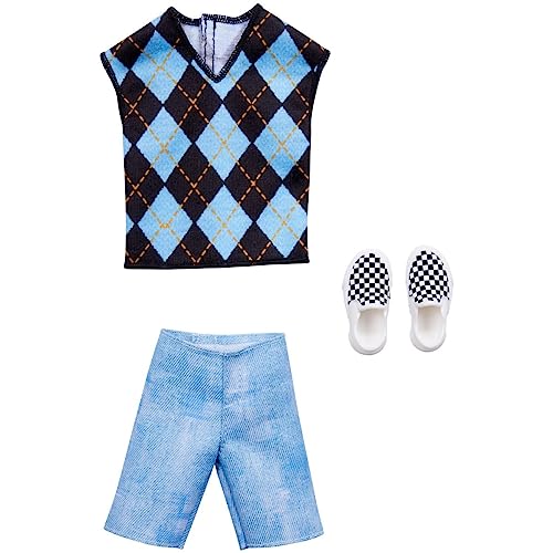 Barbie Fashion Pack HJT26 Kleidung für Ken Puppe, T-Shirt, Shorts und Sneakers von Barbie
