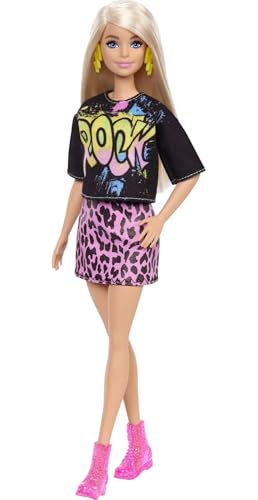 Barbie GRB47 - Fashionista Puppe mit Rock'n'Roll Kleidung, Spielzeug für Kinder von 3 bis 8 Jahren von Barbie
