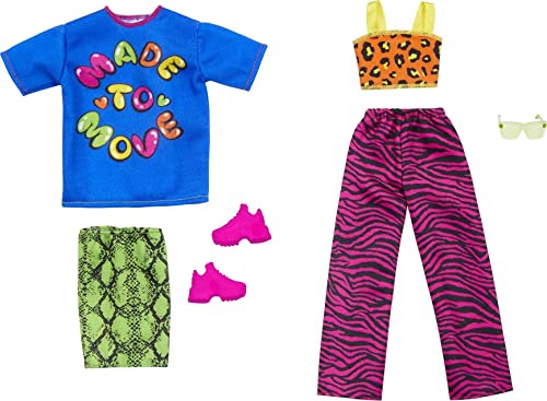 Barbie Modische Kleidung, Mode und Zubehör Pack Puppen, das Set enthält 2 komplette Looks mit lebendigen Outfits und Stilstücken Barbie Modische Kleidung, Mode und Zubehör Pack Puppen, das Set enthält 2 komplette Looks mit lebendigen Outfits und Stilstücken von Barbie