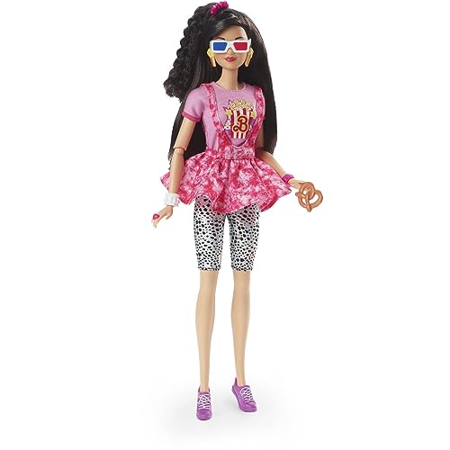 Barbie-Puppe, schwarzes Haar, Filmnacht im Stil der 80 Rewind Serie, nostalgische Sammelfiguren und Geschenke, Kleidung und Zubehör, HJX18 Barbie-Puppe, schwarzes Haar, Filmnacht im Stil der 80 Rewind Serie, nostalgische Sammelfiguren und Geschenke, Kleidung und Zubehör, HJX18 von Barbie