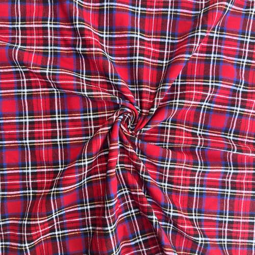 Barcelonetta | Baumwoll-Flanellstoff | 100% Baumwolle | 152,4 cm breit | Gesichtsmaske, Quilten, Decke, Nähen, PJ, Hemd | Tuch | Solide (Modern Stewart Tartan, 2 Yard) von Barcelonetta