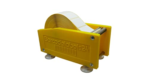 Etikettenspender manuell bis 60mm Rollenbreite, Kunststoff, Tisch Etikettenspender, Etikettenabroller (Gelb) Etikettenspender manuell bis 60mm Rollenbreite, Kunststoff, Tisch Etikettenspender, Etikettenabroller (Gelb) von Barcodelabels24
