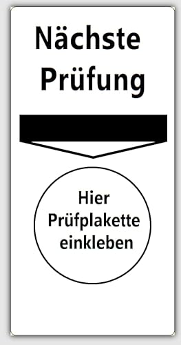 Grundplakette, Prüfetiketten, Nächste Prüfung Prüfplaketten, 68x34mm, PE-Folie weiß, selbstklebend, Grundetikett Prüfplaketten (100 Etiketten/Rolle) von Barcodelabels24