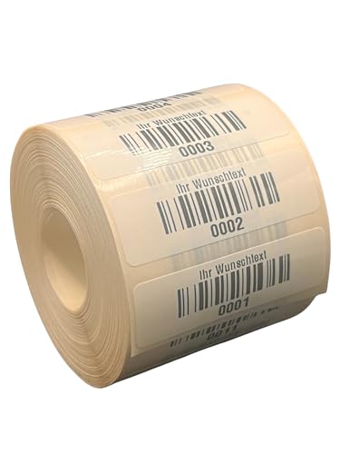 Iventaretiketten "Ihr Wunschtext" Universal Etiketten 50x15mm fertig bedruckt 4 bis 13 Stellig 1000Etiketten/Rolle Iventaretiketten "Ihr Wunschtext" Universal Etiketten 50x15mm fertig bedruckt 4 bis 13 Stellig 1000Etiketten/Rolle von Barcodelabels24