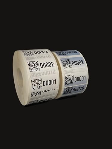 Inventaretiketten Universal Etiketten QR Code 30x15mm fertig bedruckt 4 bis 7 Stellig 1000Etiketten/Rolle von Barcodelabels24
