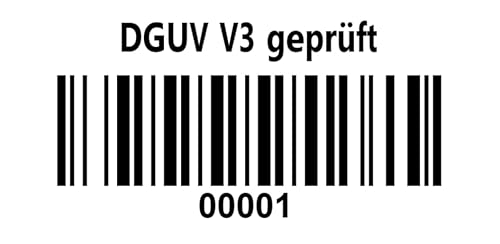 Prüfetiketten DGUV Prüfplaketten 30x15mm Code 128B 1000Etiketten/Rolle 4 bis 6 Stellig (4-Stellig, Startnummer: 0001-1000) von Barcodelabels24