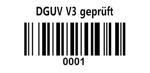Prüfetiketten DGUV Prüfplaketten 30x15mm Code 128B 1000Etiketten/Rolle 4 bis 6 Stellig (4-Stellig, Startnummer: 0001-1000) von Barcodelabels24