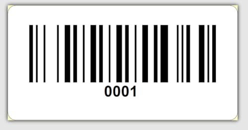 Universal Etiketten Archivierungsetiketten 30x15mm Code 128B 1000Etiketten/Rolle 4 bis 6 Stellig (PE-Folie Weiß, 0001-1000) von Barcodelabels24