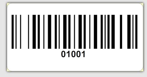 Universal Etiketten Archivierungsetiketten 30x15mm Code 128B 1000Etiketten/Rolle 4 bis 6 Stellig (PE-Folie Weiß, 01001-02000) von Barcodelabels24