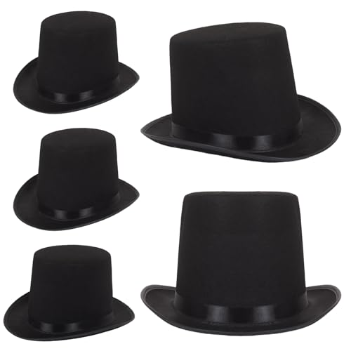 Barelove Zylinderhut, Magier, viktorianischer Hut, Verkleidung, verrückter Tanz, Halloween-Kostüm, Zylinder für Männer und Frauen, Uni für Maskerade, Karneval, Schwarz, 5 Stück Barelove Zylinderhut, Magier, viktorianischer Hut, Verkleidung, verrückter Tanz, Halloween-Kostüm, Zylinder für Männer und Frauen, Uni für Maskerade, Karneval, Schwarz, 5 Stück von Barelove