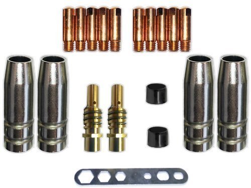 Verschleissteile Set MB15 MIG/MAG mit Gasdüsen, Düsenstöcken, Stromdüsen für MB 15, SB 15, TBI150, Tops 150 Brenner und viele andere… (0,6 mm) von Baric