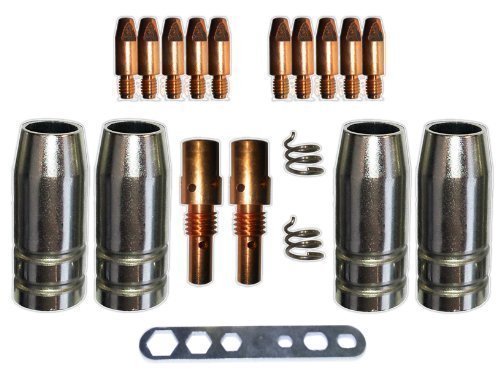 Verschleissteile Set MB25 Gasdüsen, Düsenstöcke, Stromdüsen MIG/MAG 1,0mm Stromdüse Düsenträger für MB 25, SB 25, TBI250, Tops 250, Ergoplus 25 Ergoplus 250 Brenner und viele andere von Baric