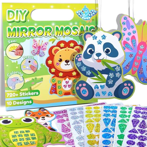 Barlone 10 Stück Tiere Mosaik Bastelset Klebebilder für Kinder, DIY Selbstklebend Sticky mit Bunte Laseraufkleber Mosaics Bastelset Mosaik Sticker Glänzend Geschenke für mädchen Kinder ab 3+ Jahre Barlone 10 Stück Tiere Mosaik Bastelset Klebebilder für Kinder, DIY Selbstklebend Sticky mit Bunte Laseraufkleber Mosaics Bastelset Mosaik Sticker Glänzend Geschenke für mädchen Kinder ab 3+ Jahre von Barlone