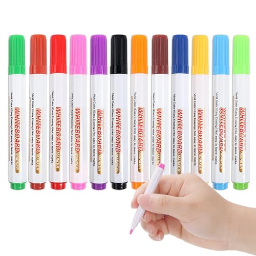 Barlone 12 Farben Whiteboard Stifte Abwischbar, Dry Erase Marker, Kreidemarker Abwischbar, Whiteboard Marker Dünn für Kinder zum Schreiben auf Whiteboards, Wochenplanern, Glas von Barlone