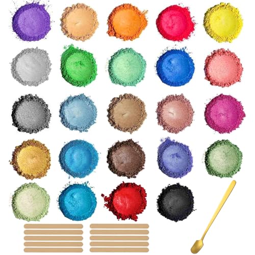 Barlone 24 Farbpigmente für Gießpulver 3g, Mica Pulver, Epoxidharz Farbe für Gießpulver, Glitter Mica Powder für Kunstharz Gießharz, Seife, Badebombe, Kerze, Kosmetischer, Lidschatten, Nagellack Barlone 24 Farbpigmente für Gießpulver 3g, Mica Pulver, Epoxidharz Farbe für Gießpulver, Glitter Mica Powder für Kunstharz Gießharz, Seife, Badebombe, Kerze, Kosmetischer, Lidschatten, Nagellack von Barlone