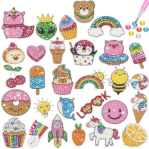 Barlone 29 Stück DIY Diamond Painting Sticker Set für Kinder ab 4 Jahre, 5D Diamant Aufkleber Kit Einhorn-Serie, Sicherer Diamontpating Aufkleber Ohne Kleber, Geburtstags Geschenk für Jungen Mädchen Barlone 29 Stück DIY Diamond Painting Sticker Set für Kinder ab 4 Jahre, 5D Diamant Aufkleber Kit Einhorn-Serie, Sicherer Diamontpating Aufkleber Ohne Kleber, Geburtstags Geschenk für Jungen Mädchen von Barlone