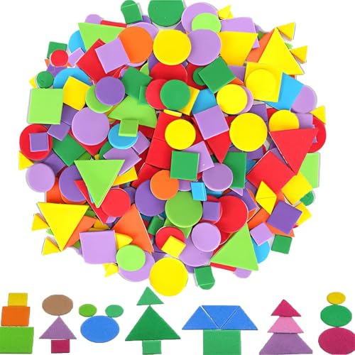 Barlone 300 Stück Moosgummi Selbstklebend Geometrie-Reihe Sticker, Schaumstoff Aufkleber für Kinder Bunt, Fördert Kreativität & Feinmotorik, Ideal für Scrapbooking, DIY, Schulprojekte, Lernspiele Barlone 300 Stück Moosgummi Selbstklebend Geometrie-Reihe Sticker, Schaumstoff Aufkleber für Kinder Bunt, Fördert Kreativität & Feinmotorik, Ideal für Scrapbooking, DIY, Schulprojekte, Lernspiele von Barlone
