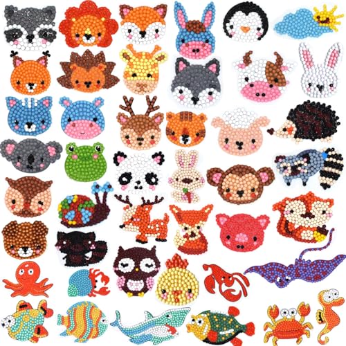 Barlone 44 Stück Diamond Painting Sticker, Diamond Painting Kinder ab 4 5 6, DIY Tiermalerei Diamant Aufkleber Set, Klebebilder für Kinder Junge Mädchen Erwachsene Anfänger Barlone 44 Stück Diamond Painting Sticker, Diamond Painting Kinder ab 4 5 6, DIY Tiermalerei Diamant Aufkleber Set, Klebebilder für Kinder Junge Mädchen Erwachsene Anfänger von Barlone