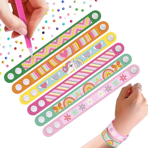 Barlone 6 Stück Diamond Painting Kinder Armbänder Selber Machen, DIY Diamant Painting Kunst Armband Set, Armband Basteln Mädchen, Geschenk Kinder ab 6 Jahre Barlone 6 Stück Diamond Painting Kinder Armbänder Selber Machen, DIY Diamant Painting Kunst Armband Set, Armband Basteln Mädchen, Geschenk Kinder ab 6 Jahre von Barlone